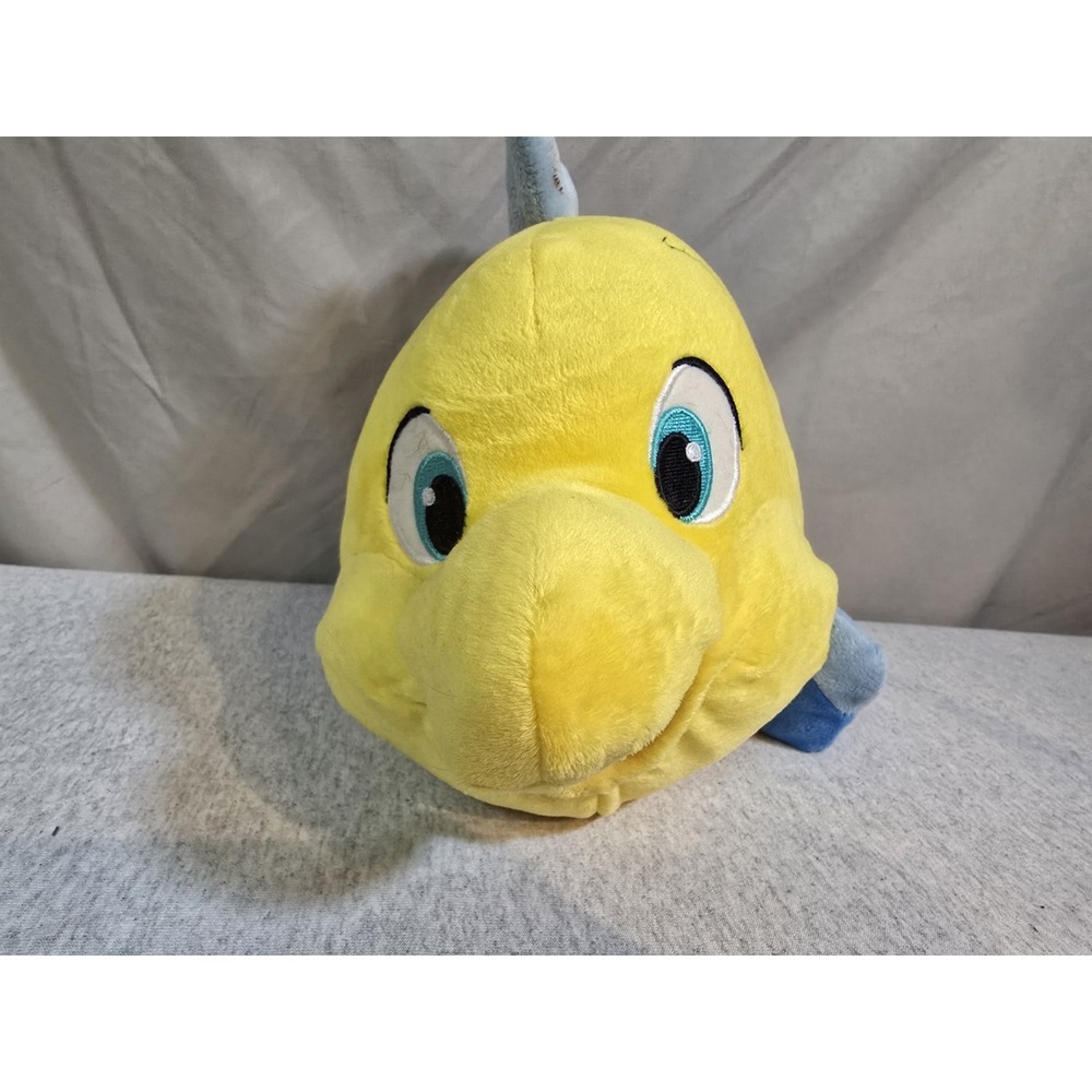 Official Stamped Disney Store Flounder 10" Plush The Little Mermaid DisneyLand
